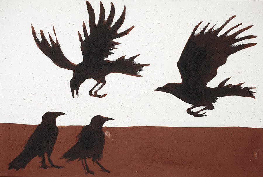 Four Crows Painting by Sophy White