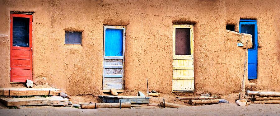 Four Doors at Taos Photograph by Nadalyn Larsen