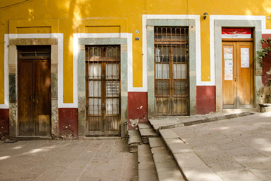 Four doors. Guanajuato, Mexico. Photograph by Rob Huntley