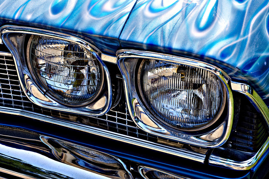 Four Eyes -- 1968 Chevy El Camino Headlights at the Golden State Classic Car Show, Paso Robles Calif Photograph by Darin Volpe