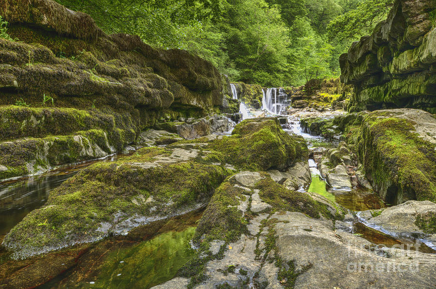 Waterfall Photograph - Four falls walk waterfall 3 by Steev Stamford