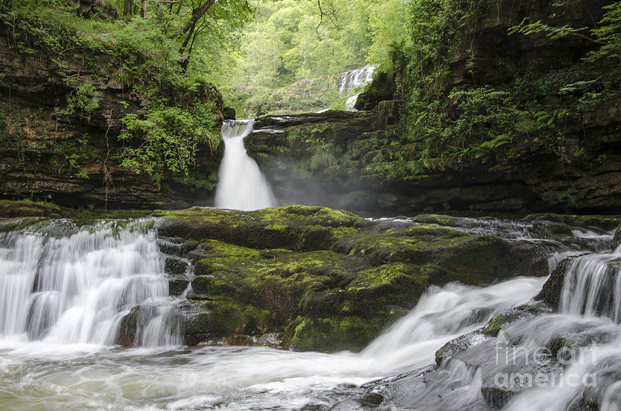 Waterfall Photograph - Four falls walk waterfall 5 by Steev Stamford