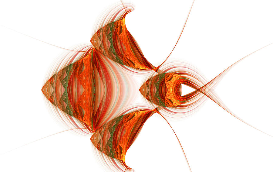 Four Fractal Fishies Digital Art by Richard Ortolano