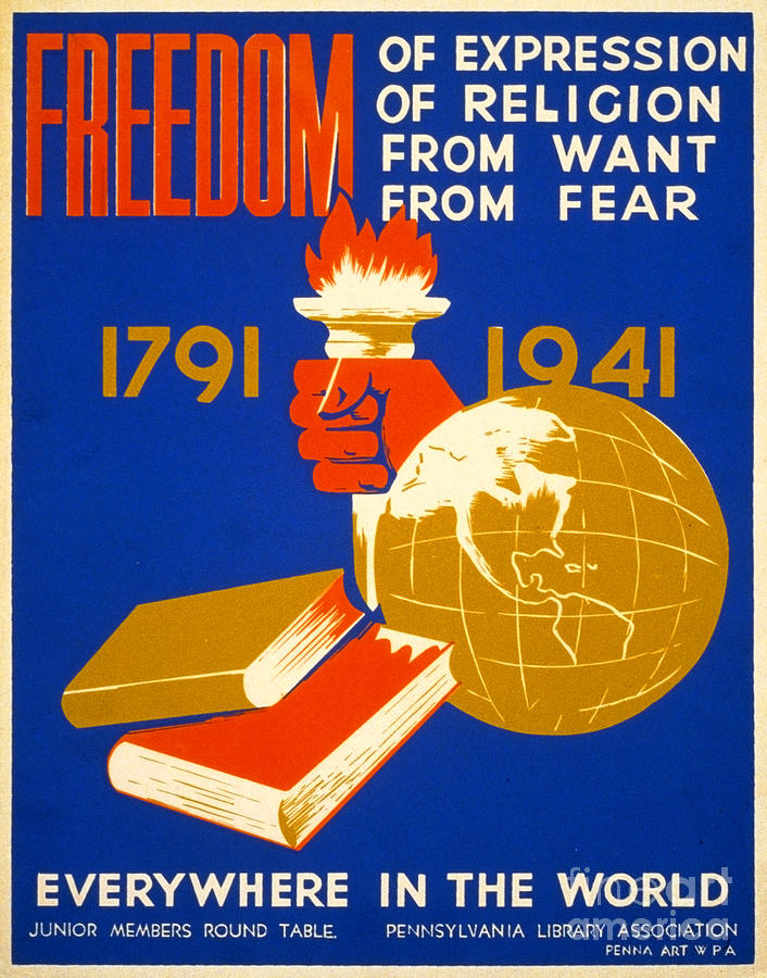 Four Freedoms, 1941 Painting by Granger