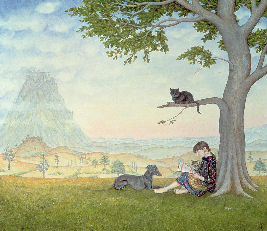 Cat Painting - Four Friends by Ditz