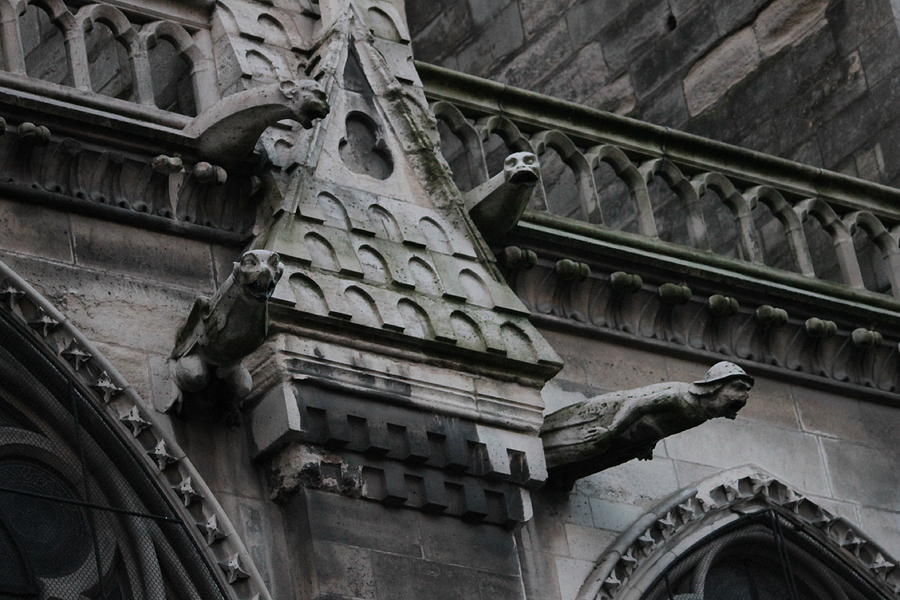 Four Gargoyles on Notre Dame North Photograph by Christopher J Kirby