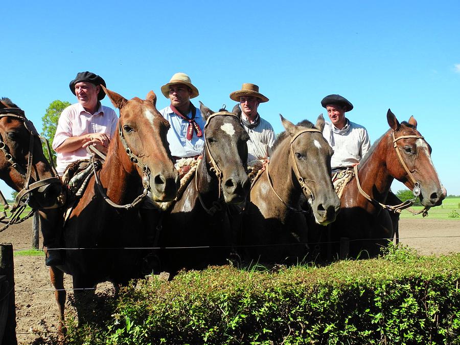 Four Gauchos in Argentina Photograph by Kirsten Giving