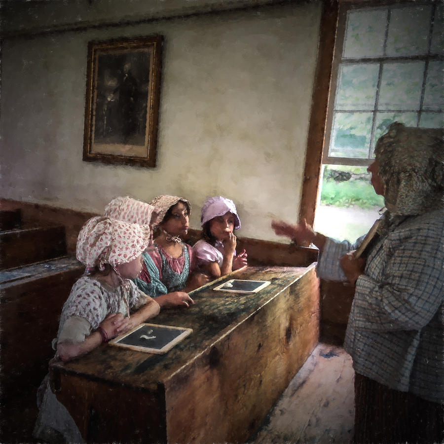 Four Girls in a one Room Schoolhouse Photograph by Chris Bordeleau