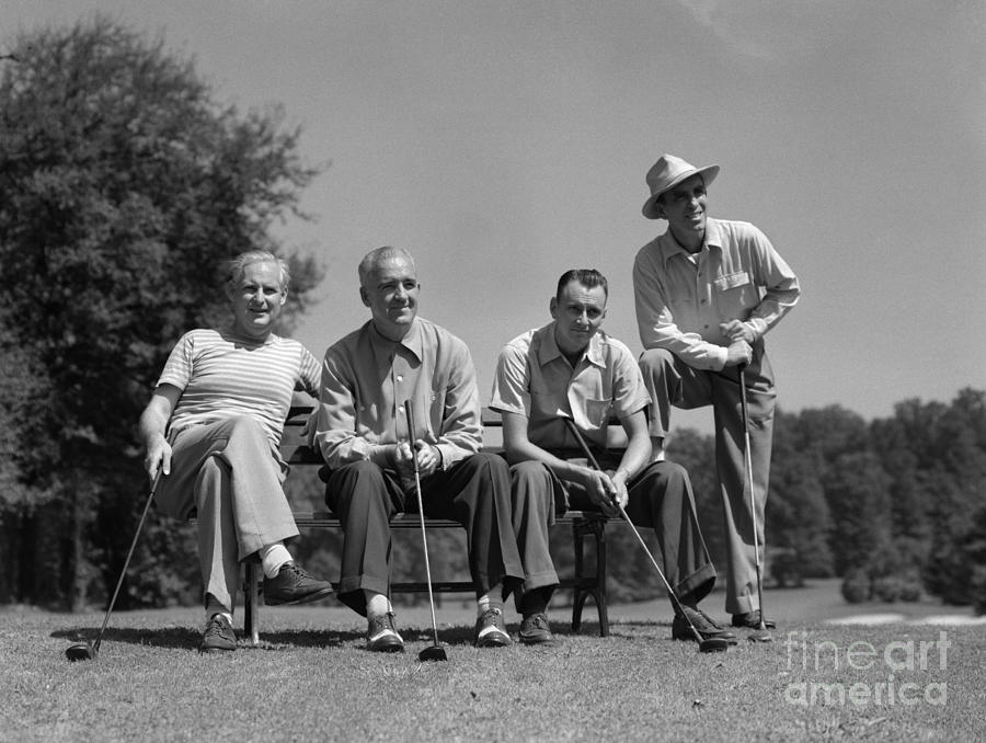 Four Golfers, C.1940-50s Photograph by H. Armstrong Roberts/ClassicStock