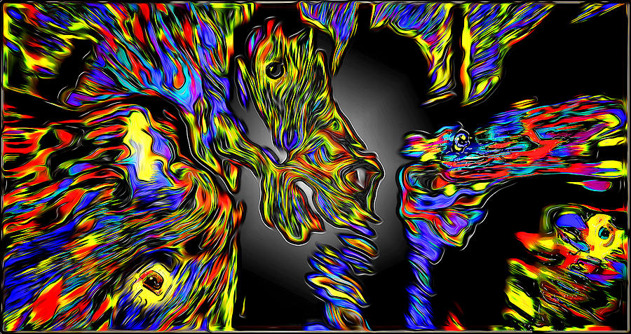 Four Hell Horses  Digital Art by Joe Paradis