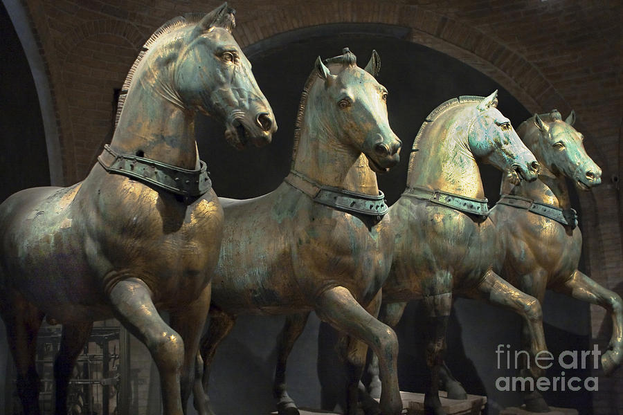 Horse Photograph - Four Horses of San Marco by Jon Cretarolo