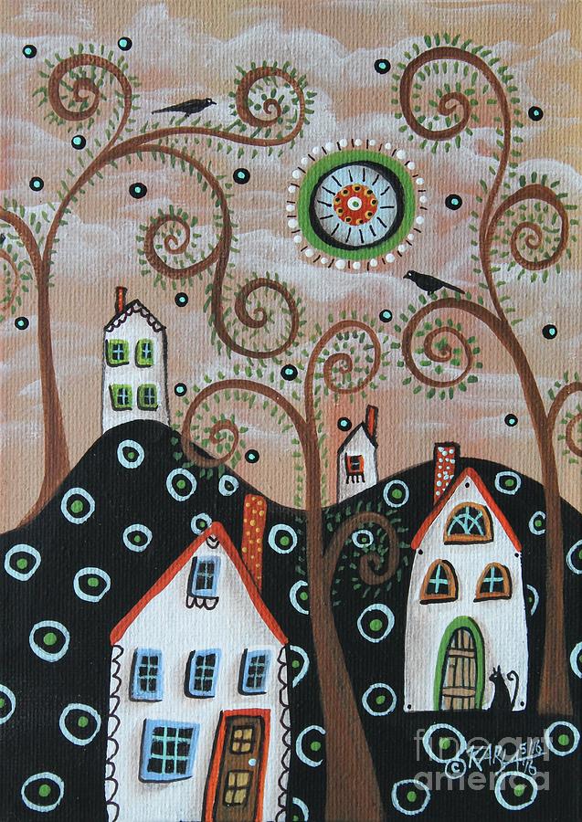 Abstract Painting - Four Houses 1 by Karla Gerard