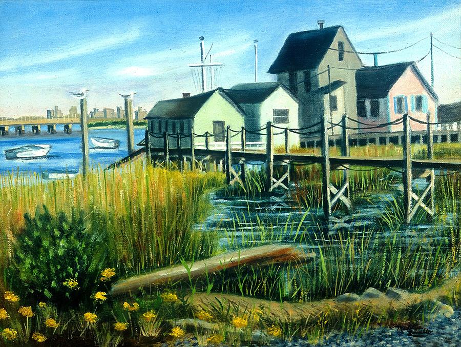 High Tide In Broad Channel, N.Y. Painting by Madeline  Lovallo