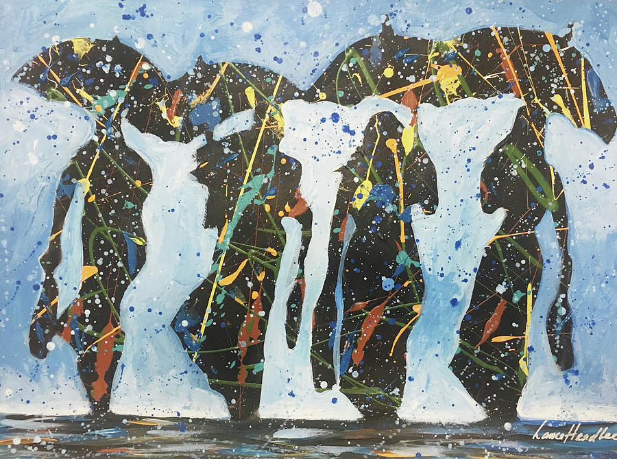 Four In The Rain Painting by Lance Headlee