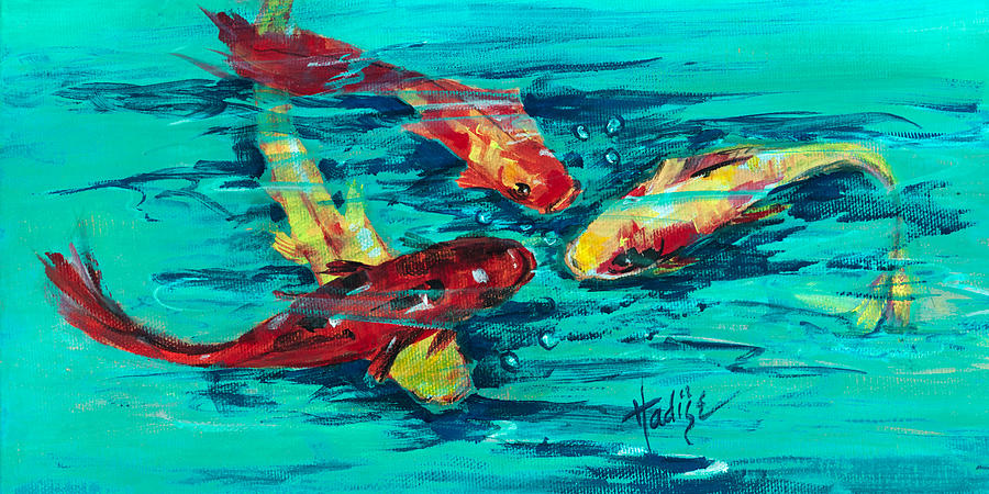 Four Koi Painting by Mary DuCharme