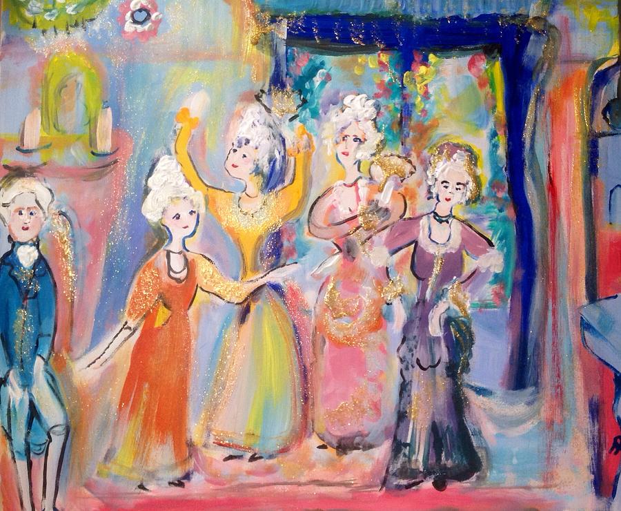 Four Ladies Dancing  Painting by Judith Desrosiers