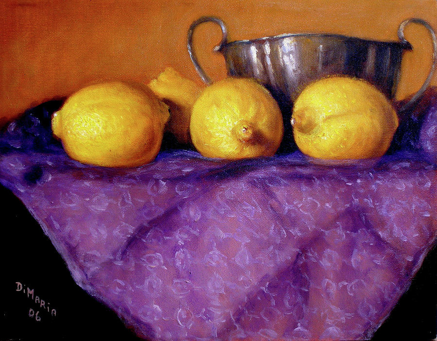 Four Lemons Painting by Donelli  DiMaria