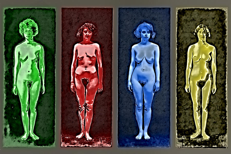Four Nudes Digital Art by John Haldane