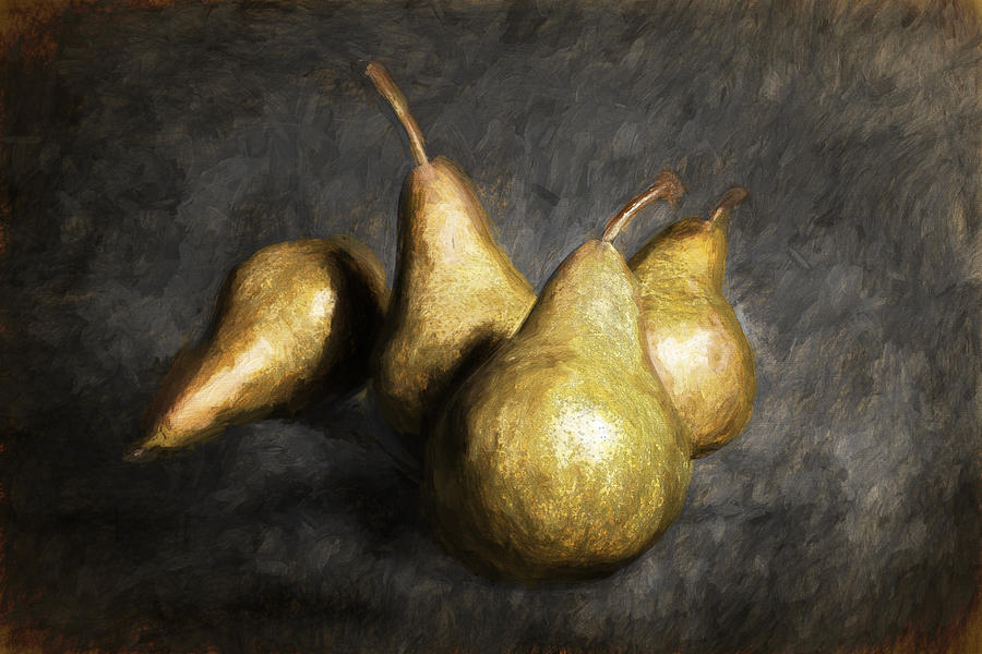Four Pears with Painterly Effects Photograph by Randall Nyhof