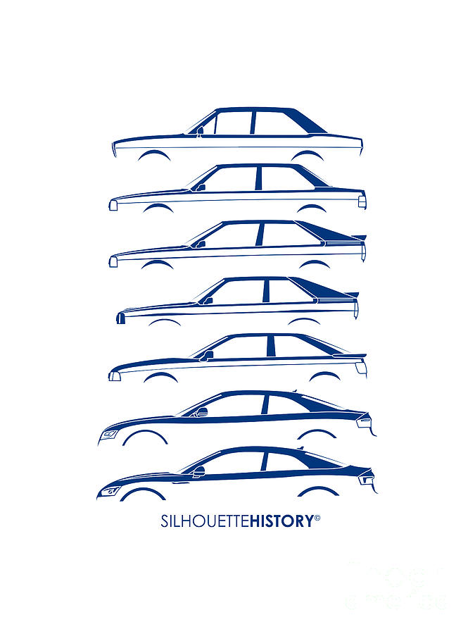 Four Ring Coupe SilhouetteHistory Digital Art by Gabor Vida