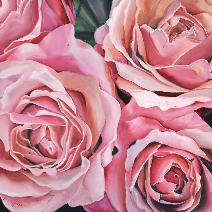 Four Roses Painting by Donna Tuten
