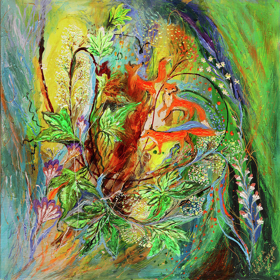 Four seasons of vine Spring Painting by Elena Kotliarker