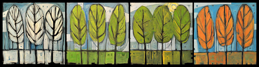 Four Seasons Tree Series Painting by Tim Nyberg