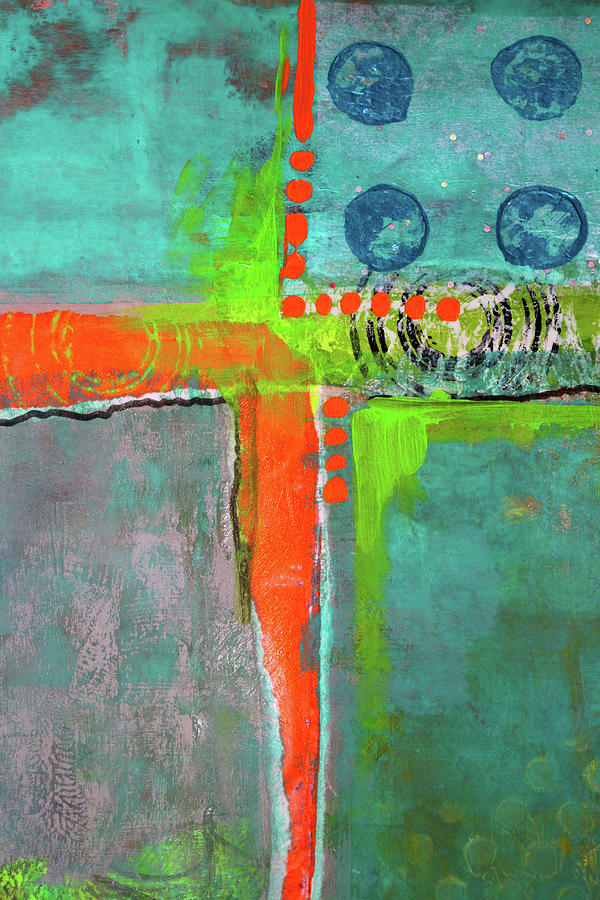 Four Square Mixed Media by Nancy Merkle