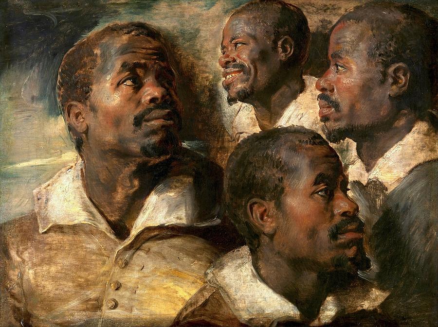 Peter Paul Rubens Painting - Four Studies of a Head of a Moor by Peter Paul Rubens