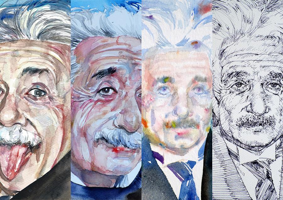 Four Times Einstein Painting by Fabrizio Cassetta