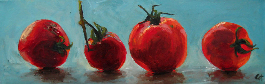 Impressionism Painting - Four Tomatoes by Cari Humphry