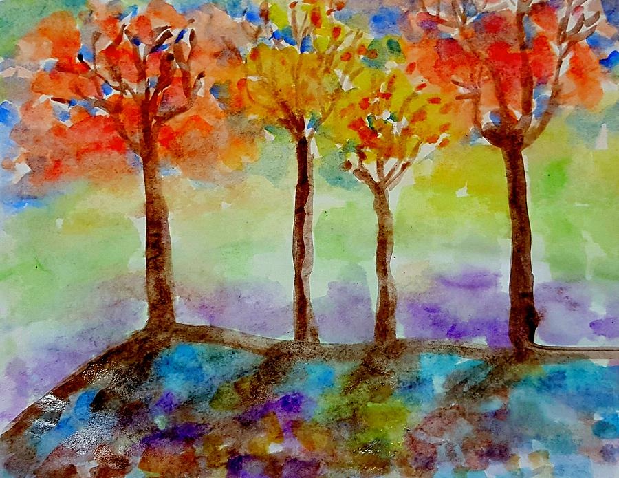 Four tree Painting by Hae Kim