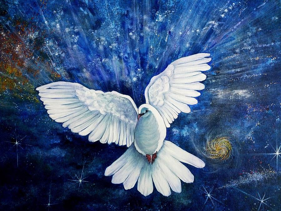 Dove Painting - Fourth Day Dove #2 by Vivian Casey Fine Art