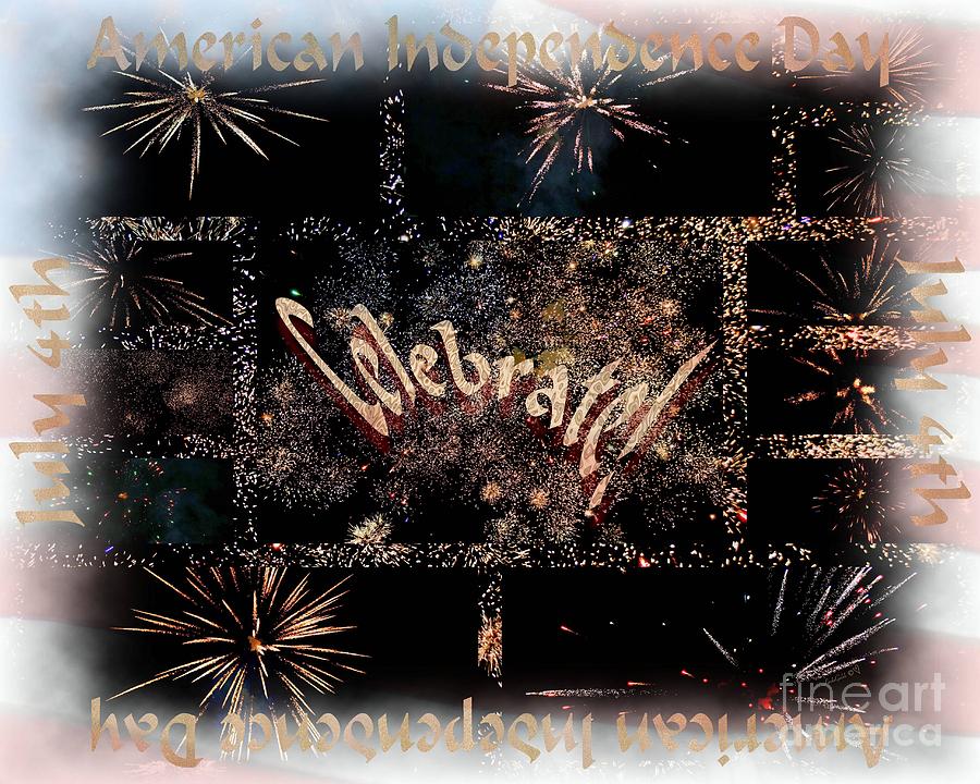 Abstract Digital Art - Fourth of July Celebration by Linda Galok