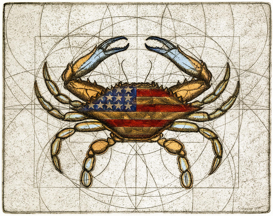 Fourth Of July Crab Painting