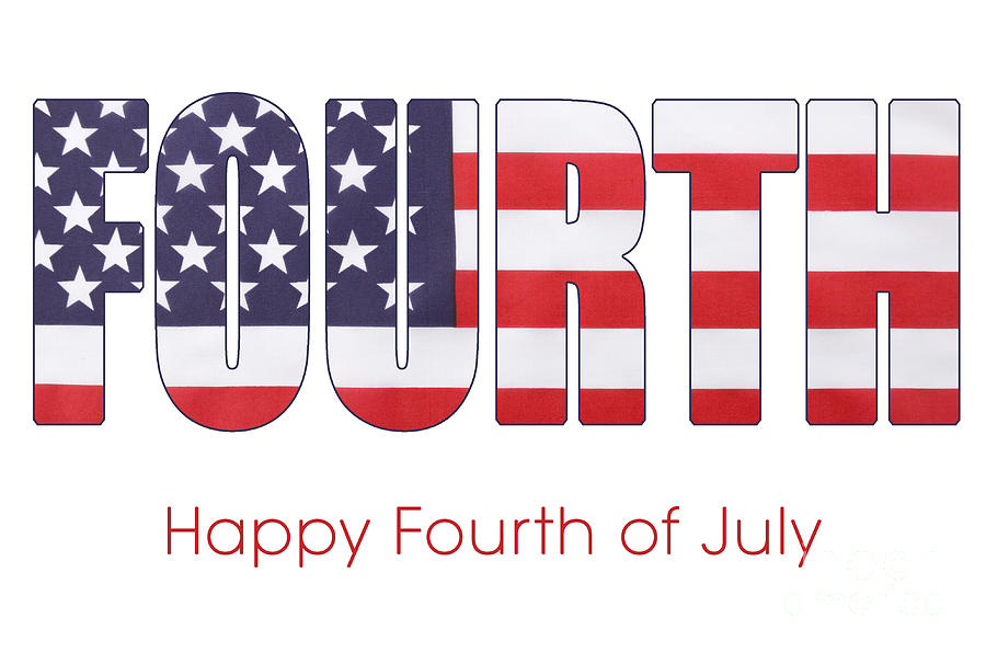 Fourth Of July Photograph - Fourth of July Flag Letters Outline by Milleflore Images