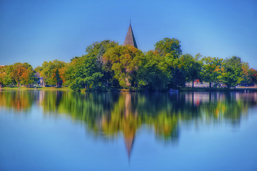  Fowler Lake Reflection  - Oconomowoc, WI Photograph by Jennifer Rondinelli Reilly - Fine Art Photography