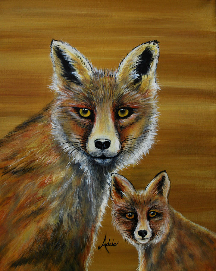 Fox Painting by Adele Moscaritolo