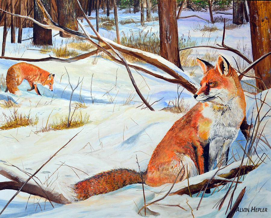 Fox Painting By Alvin Hepler - Fine Art America