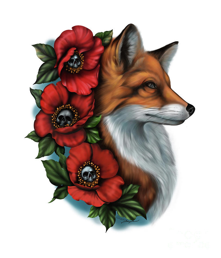 Fox and Poppies by Curiobella- Sweet Jenny Lee Fox and Poppies by Curiobella- Sweet Jenny Lee