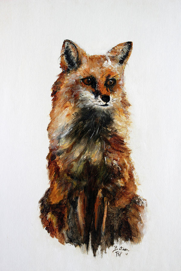 Fox -  Acrylic Painting  Painting by Barbie Batson