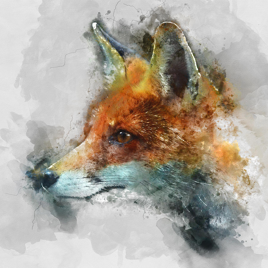 Fox Colorful Portrait 1 - by Diana Van Painting by Diana Van - Fine Art ...