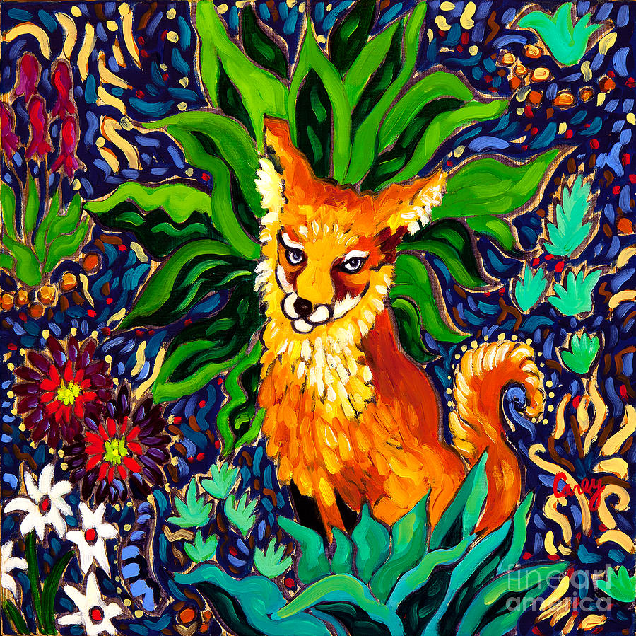Fox Den Painting by Cathy Carey