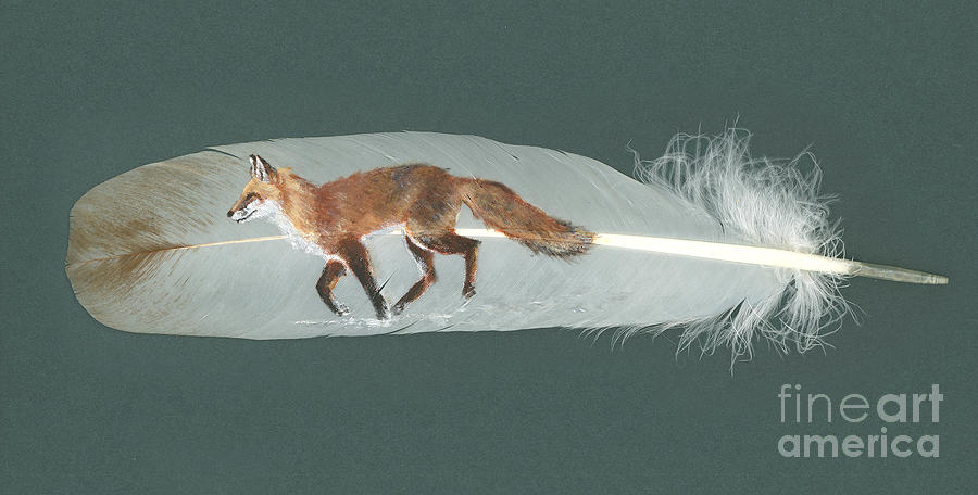 Fox Feather Painting by Brandy Woods