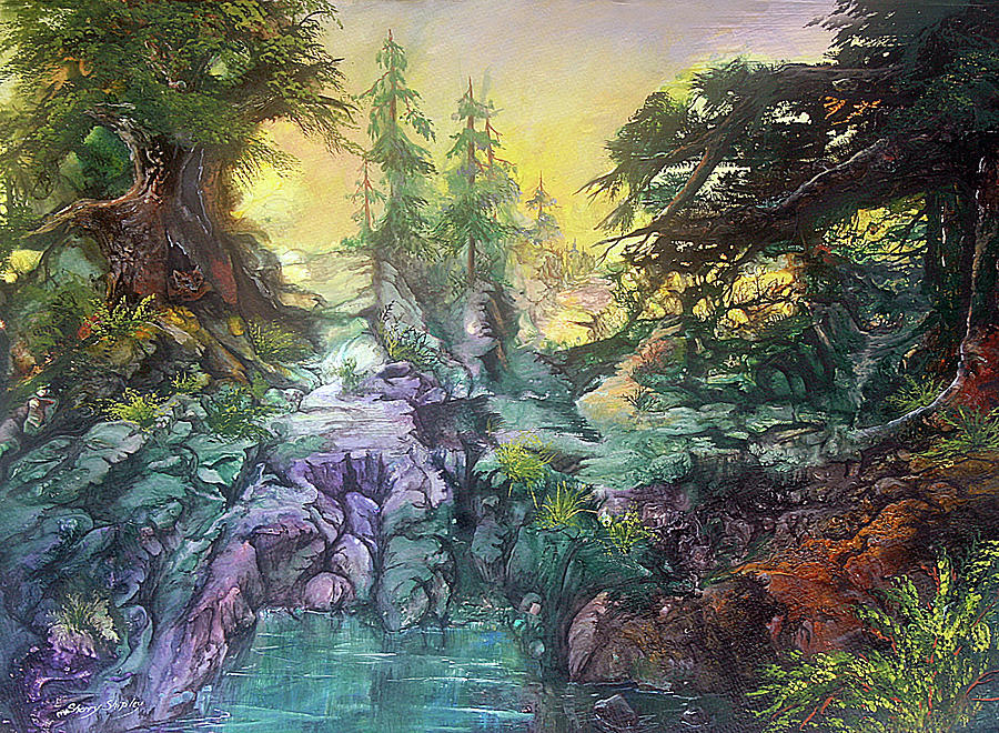Tree Painting - Fox Hollow by Sherry Shipley