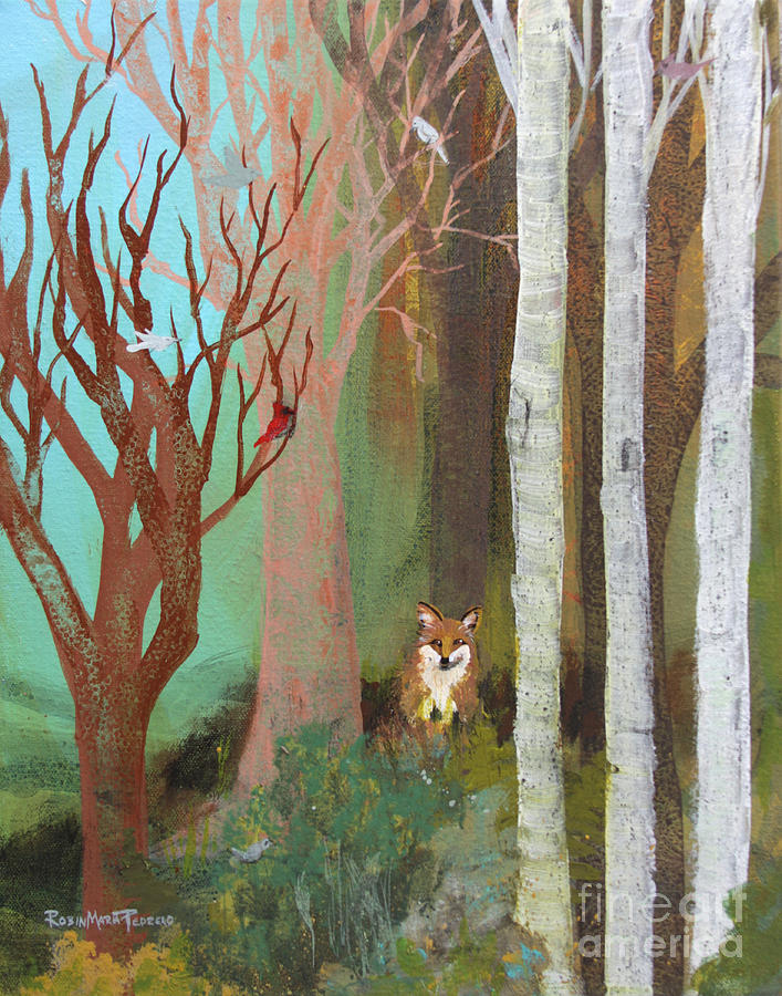 Fox in the Forest  Painting by Robin Pedrero