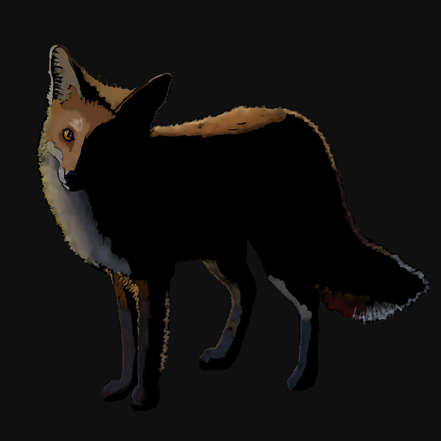 Wildlife Digital Art - Fox in the Moonlight by Kate LeVering