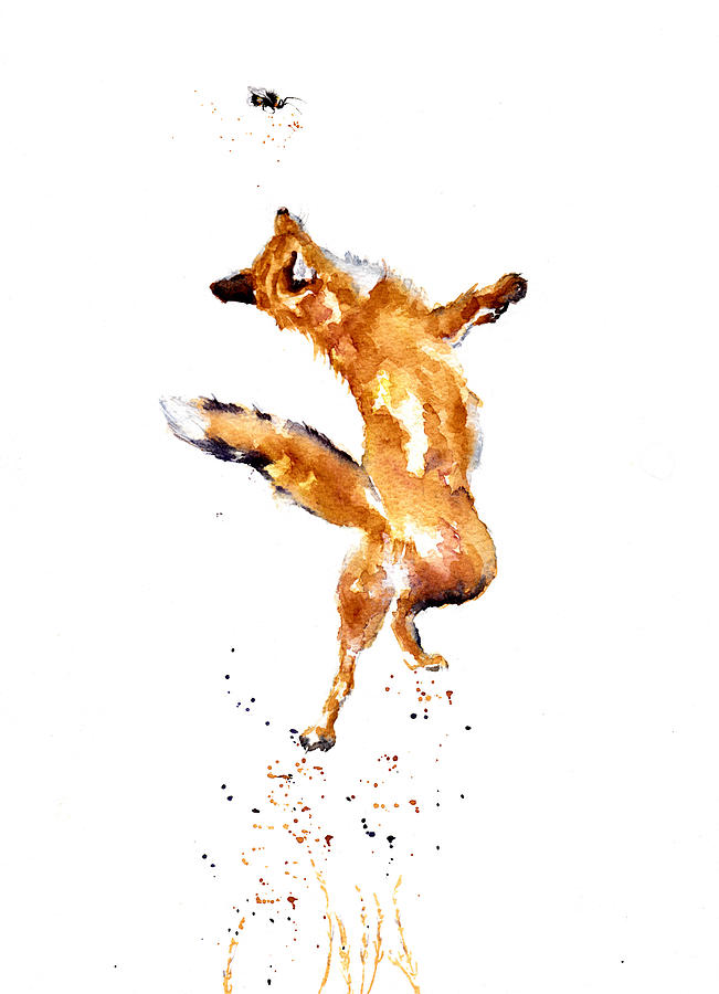 Fox Jump Painting by Debra Hall