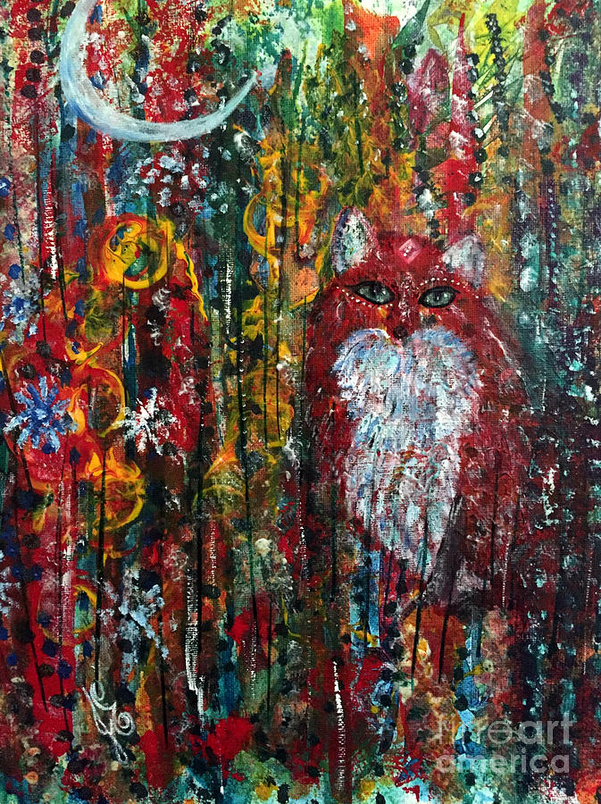 Fox Magic Painting by Julie Engelhardt