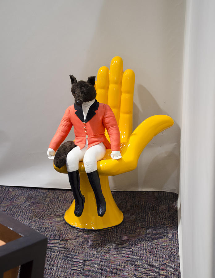 Fox on hand chair Photograph by Erik Burg